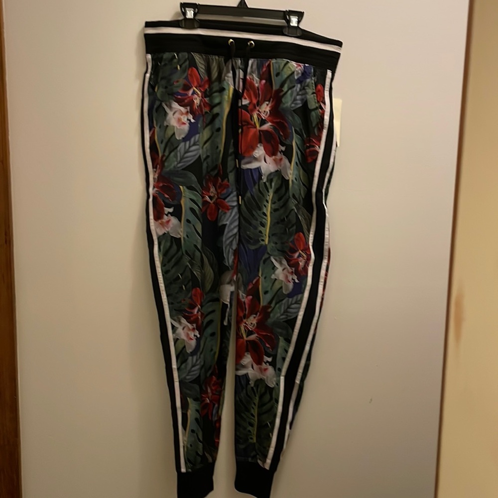 Tropical print joggers